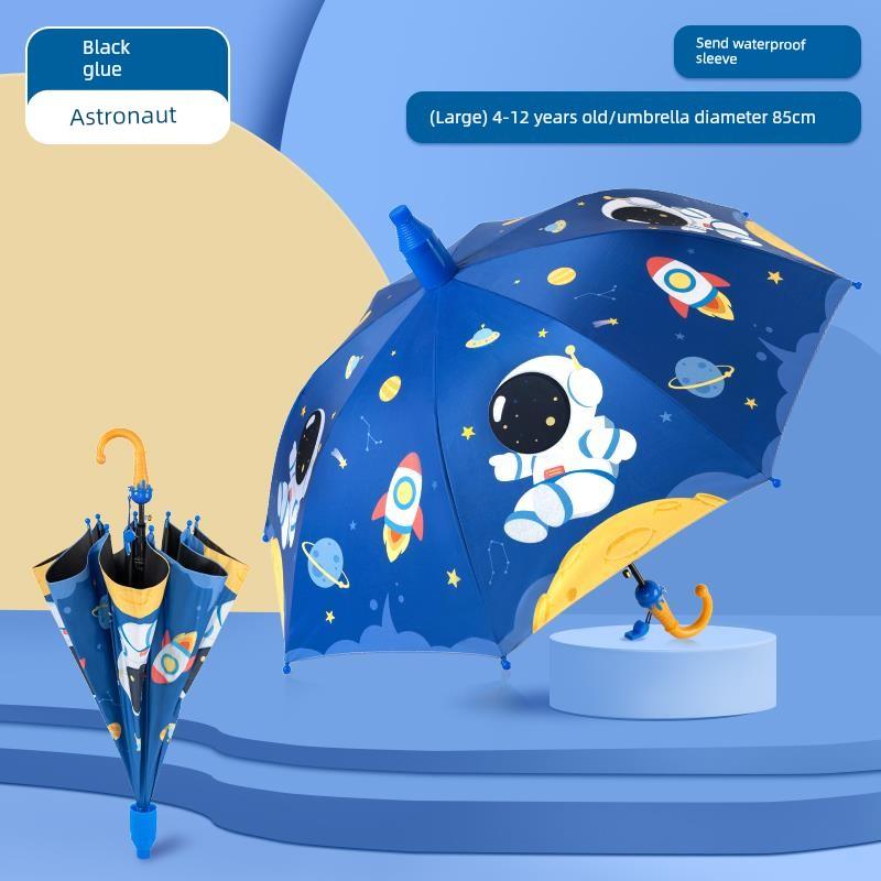 Children's Long-Handled Umbrella, Sun Protection, Uv Protection, Rain or Shine Use, Special Cartoon Design for Primary School Students and