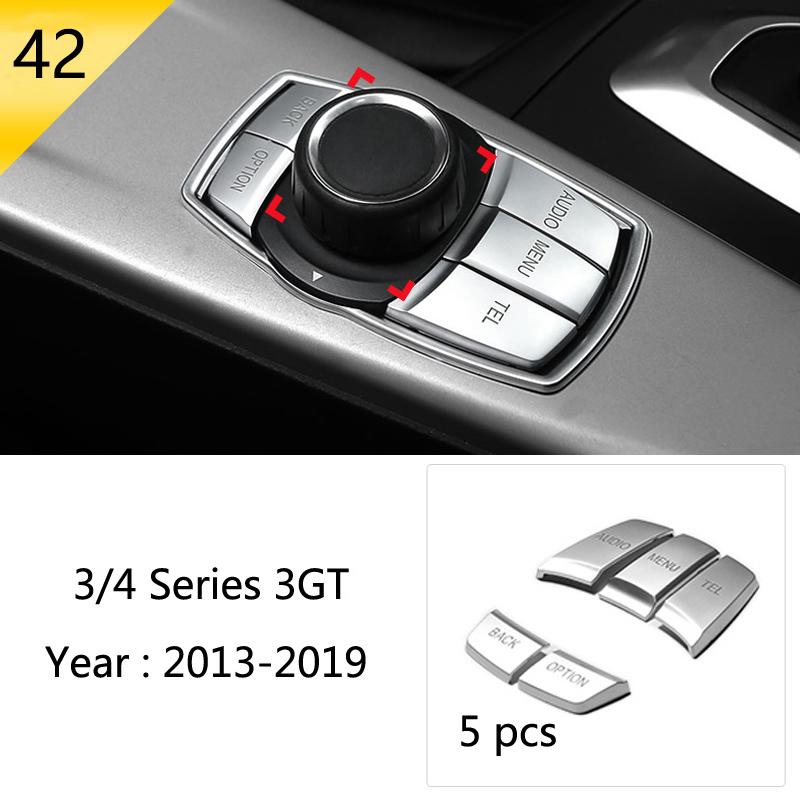 Car Styling Carbon Fiber Interior Button Panel Decoration Cover Trim Sticker Frame For BMW 3 Series F30 3gt F34 F32 Accessories