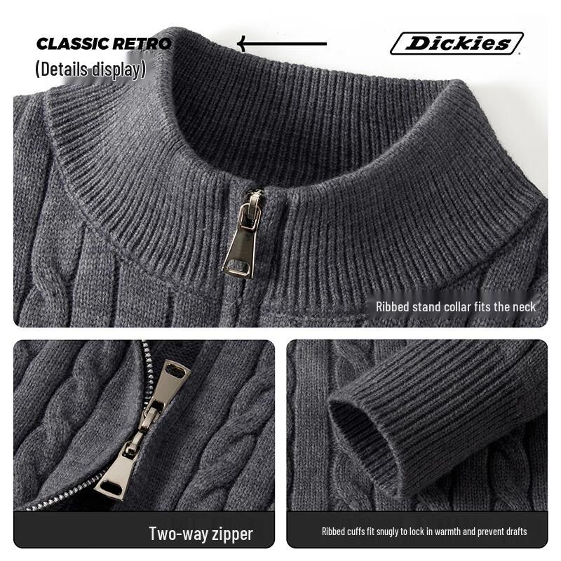 Dickies Unisex Zip-Up Knit Cardigan