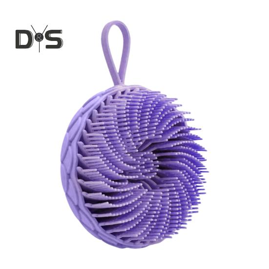 

Силиконовая щетка для ванны, двусторонняя, с мягкой щетиной, для глубокого очищения, многофункциональная душевая щетка фиолетовый