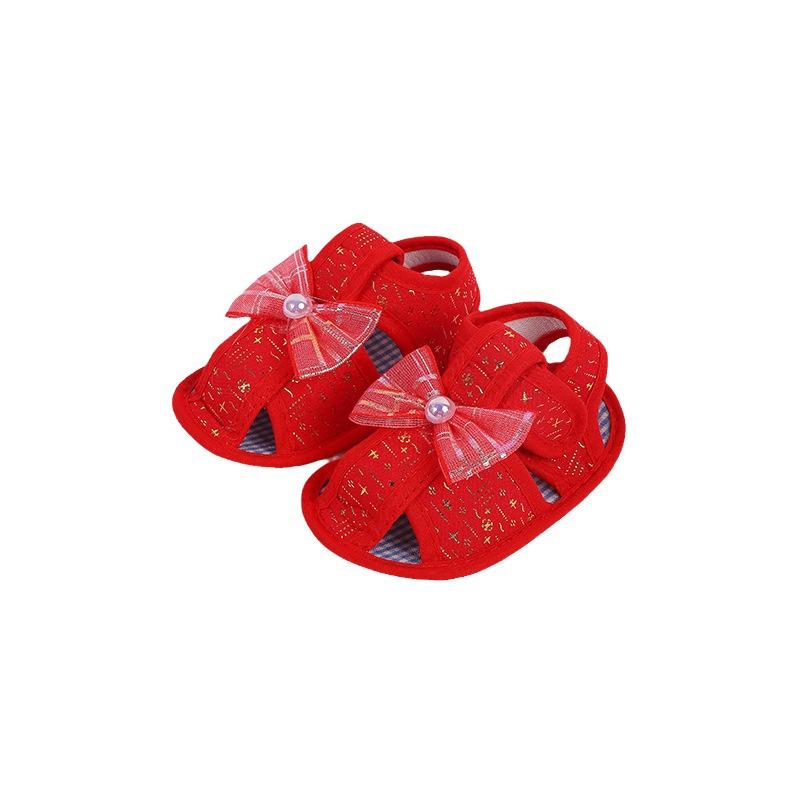 "Floral Velcro Baby Toddler Shoes, Soft Non-Slip Sole with Bow"