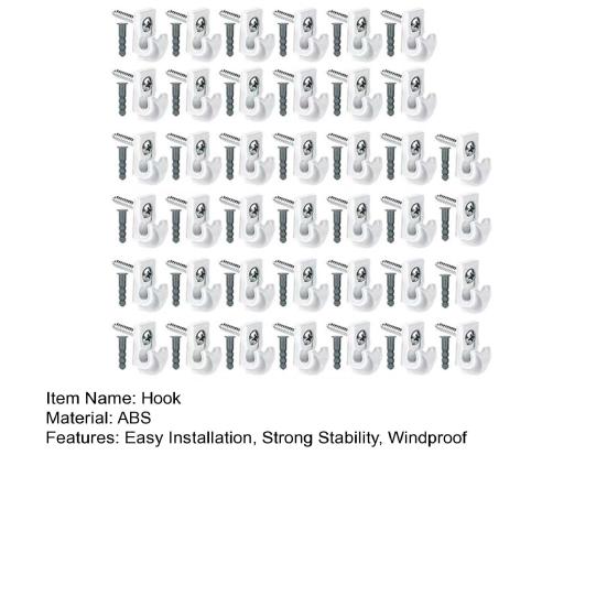 Plastic String Light Hook Easy Install Christmas Lights Hanger Hooks Weatherproof Rust-Proof Wall Mount Hook for Outdoor Indoor Use