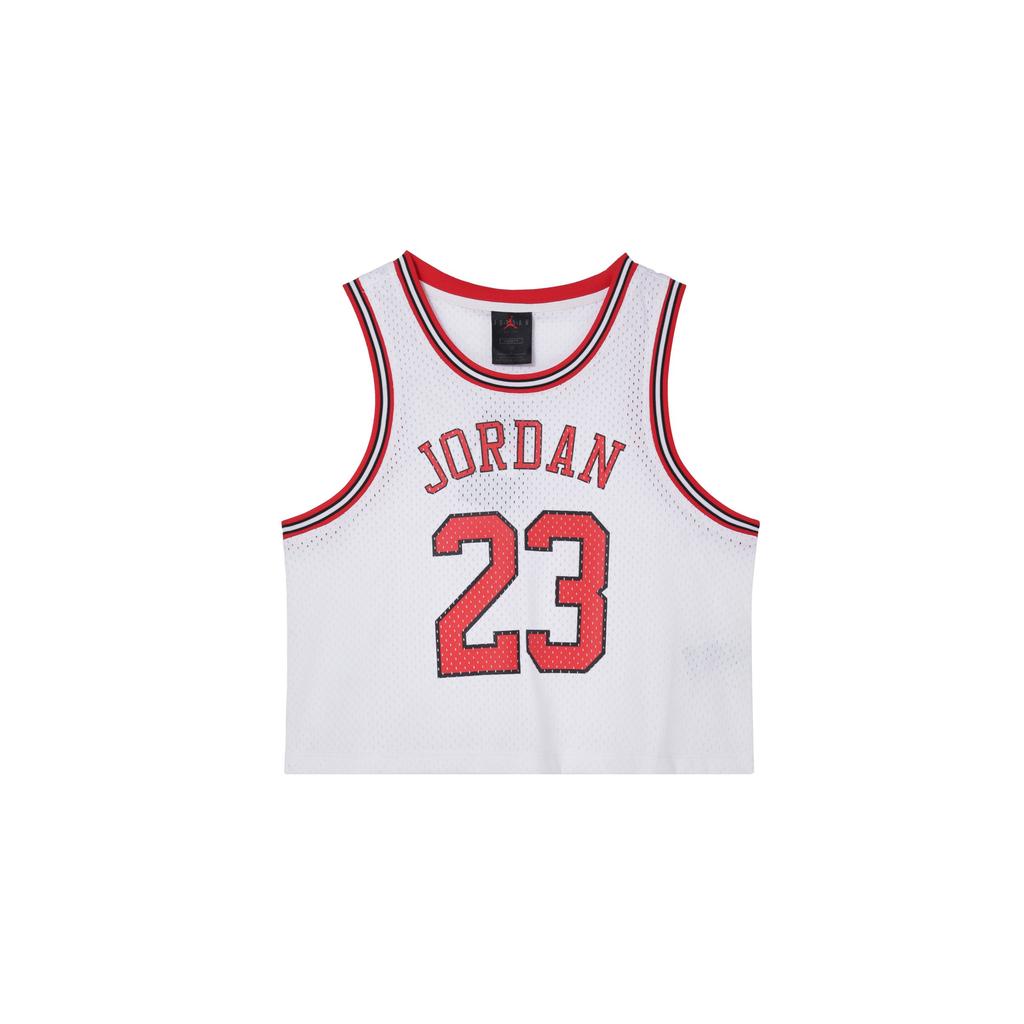 Jordan Essential Knit Mesh Breathable Basketball Jersey Women Tops White DD0286-100