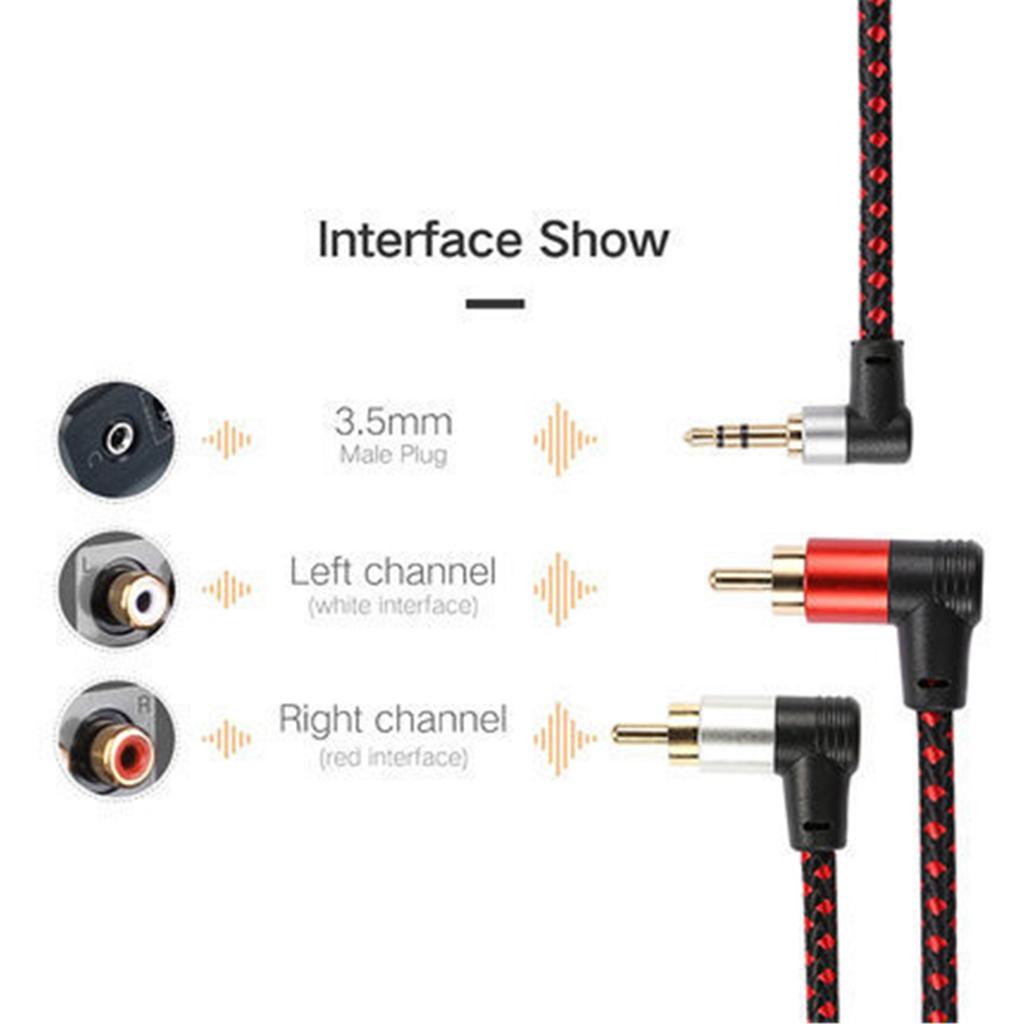 3.5mm RCA Male Connector Jacks Stereo Cable Y Plug to 2 RCA Male Adapter 3.5 Music Socket Connector to Headphone