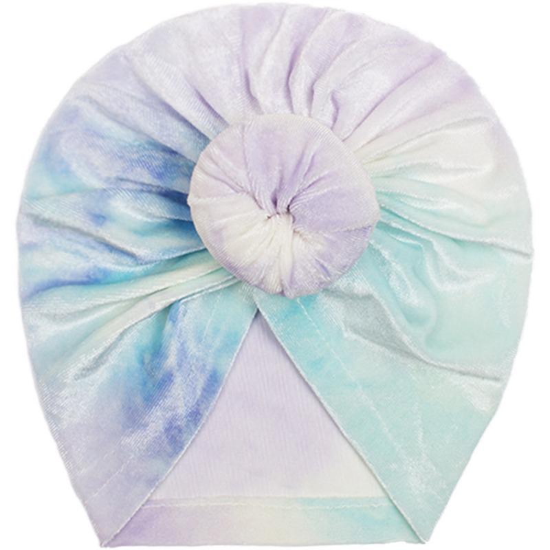Autumn New Baby Golden Velvet Donut Hat, Children's Creative Tie-dye Pullover Hat, Baby Hat