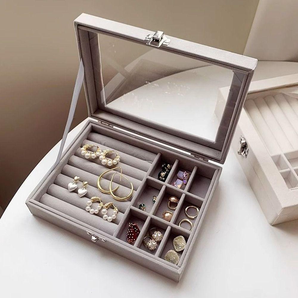 Porte-bague Organisateur de bijoux Boîte d'exposition de bijoux transparente Boîte de rangement pour bijoux Rangement de voyage