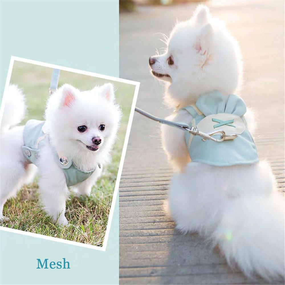 Adorable Dog Harness Animated Puppy Harness Leash Pet Chest Strap Breathable Small Dog Collar Dog Leash Dog Walking Leash Rope S-Chest 32CM