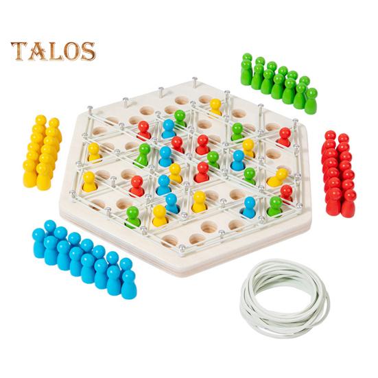 

1 набор Треугольные шахматы Настольная игра от 2 до 4 игроков Геометрия Обучение фокусировке Логика Обучение Резиновая лента Треугольник Pegboard Стратегическая игра Игрушка 1 Set