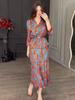 2024 Summer Retro Print Slimming Skirt Set - European & American Design