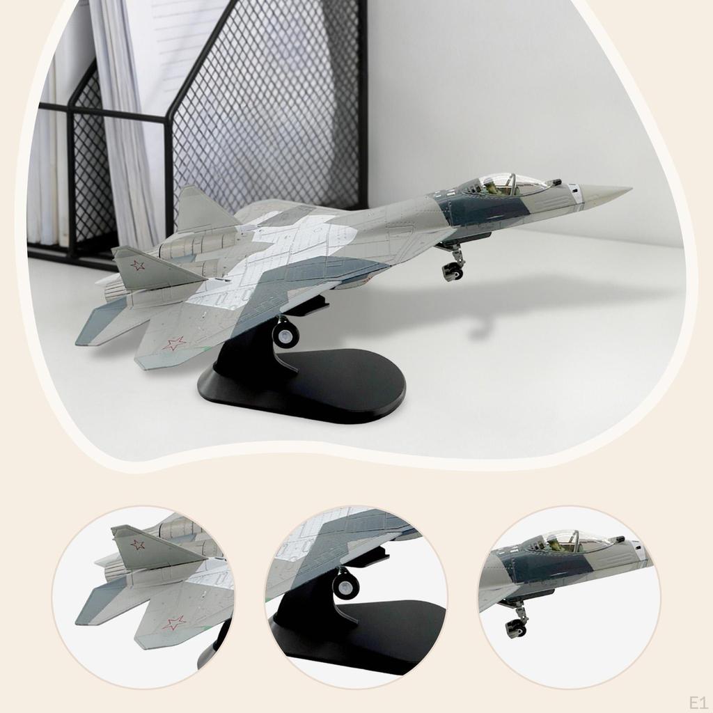1:100er Maßstab SU-57 Kampfflugzeug Modellflugzeug Sammlergeschenk Simuliertes Realistisches Flugzeug Figur