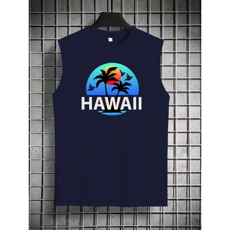 Spring And Summer Tank Tops Featuring American Fashion Style, Print for Young Men, Perfect for