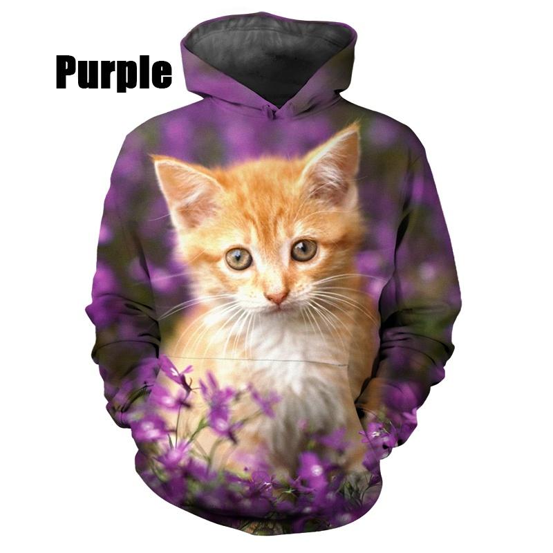 Men/women 3d Printed Cat Hoodie Funny Pullover Casual Sweatshirt Hooded Tracksuits