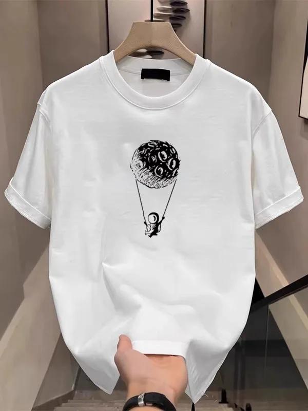 2025 American Style Heavy Cotton Casual TShirt for Men and Women Loose Fit  Short Sleeve Streetwear Couple Shirt Without Cap