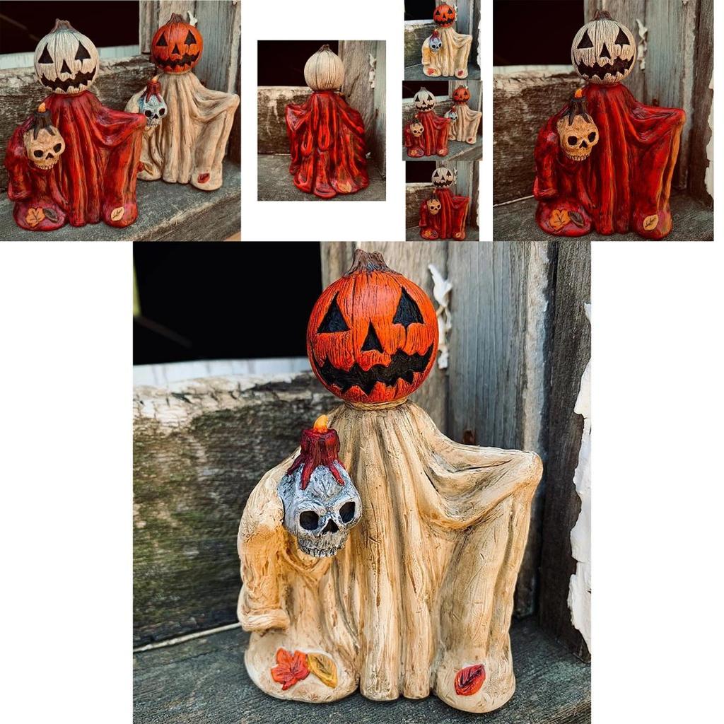 Modern Minimalist Resin Pumpkin Head Wizard Cloak Home Decor Perfect For Halloween Celebrations And Parties