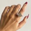 Zirkon Drehbare Vierblättriges Kleeblatt Angst Ringe Für Frauen Edelstahl Anti-Stress Fidget Spinner Ring Ästhetische Schmuck Geschenk