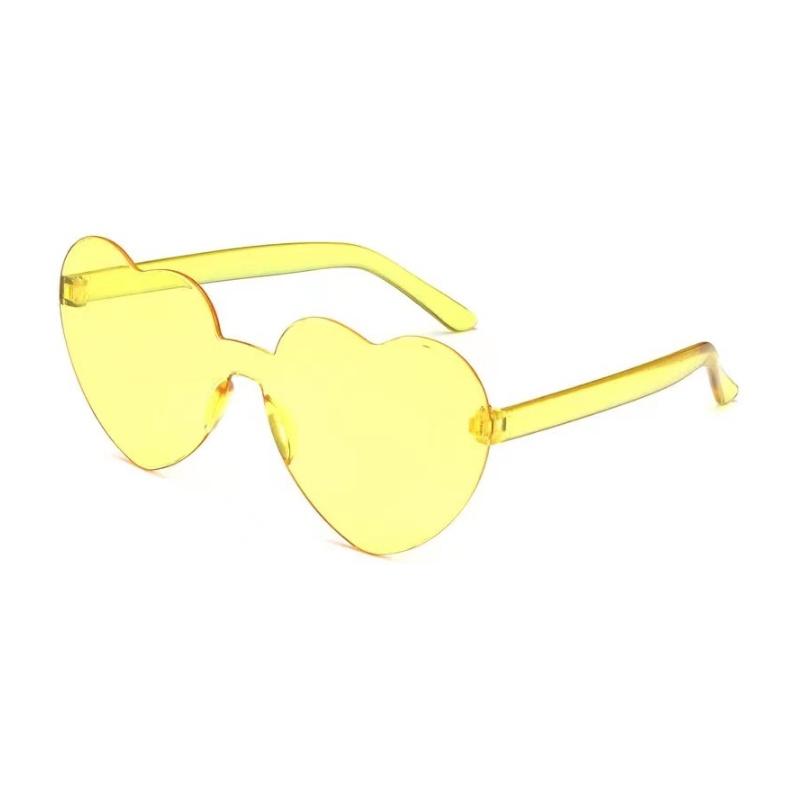 Heart Shaped Rimless Sunglasses Women's Candy Color Glasses