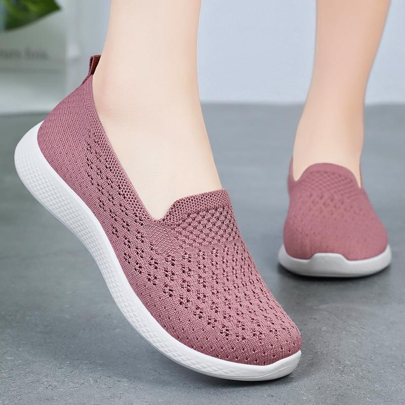 Shoes women's shoes versatile casual shoes summer shallow mouth middle-aged and elderly flat-soled mother shoes foreign trade single shoes old Beiji
