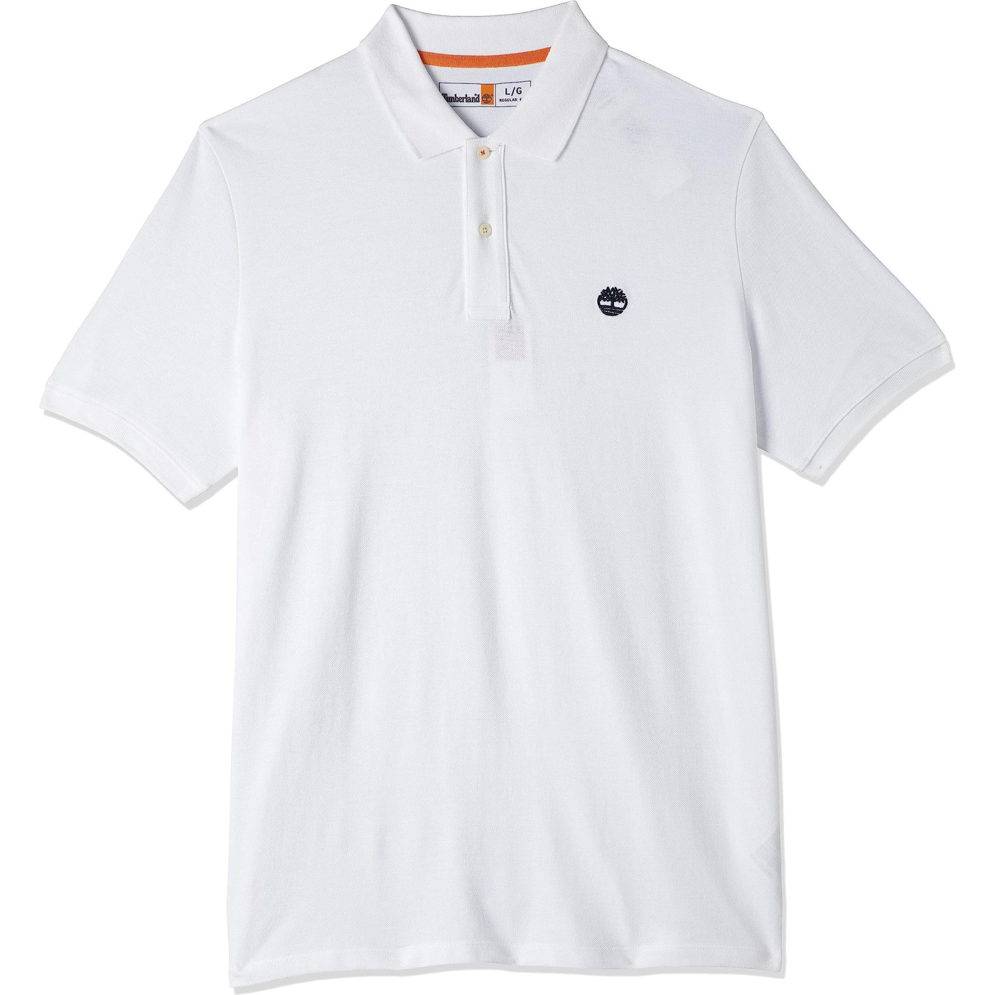 

Timberland Solid Logo Pullover Short Sleeve Polo Shirt Men tops White A2BRY-100 XL