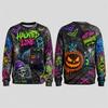New Autumn 2026 Skeleton Surfing Motel Hoodie Men's Halloween Printed Polyester Round Neck Long Sleeve Horror Street Leisure