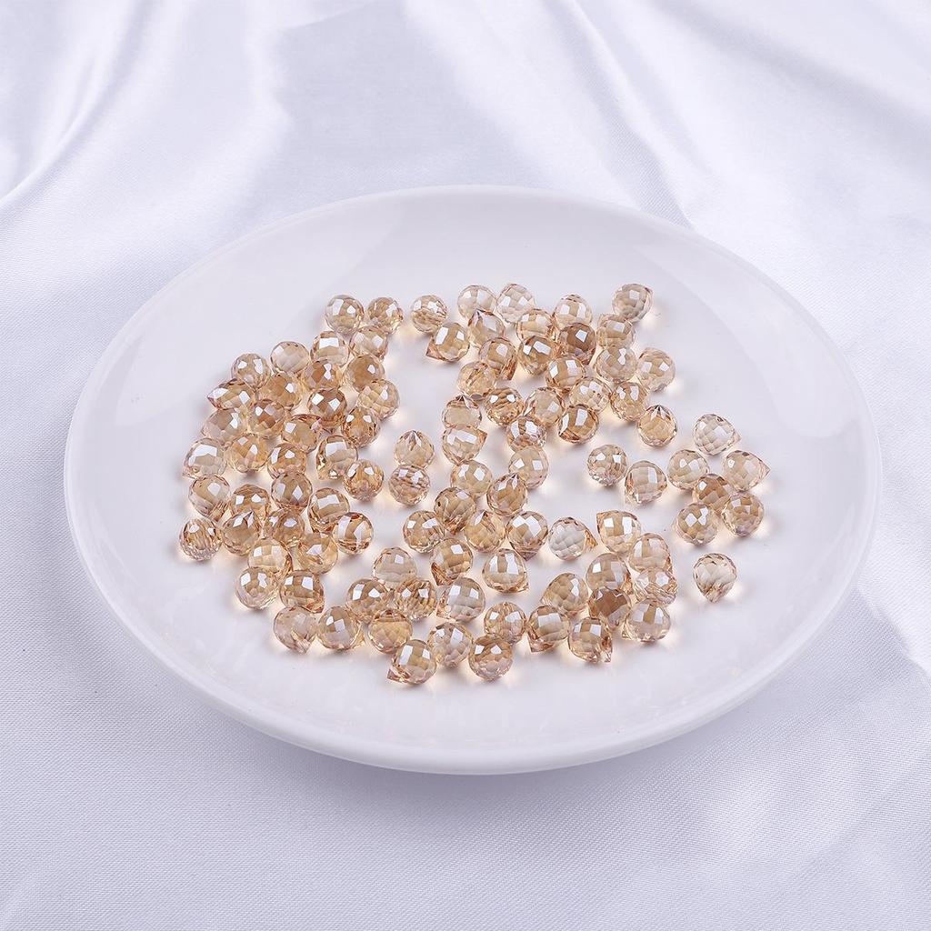 9x8mm Iridescent Glass Crystal Teardrop Beads for DIY Bracelet and Necklace Jewelry Making