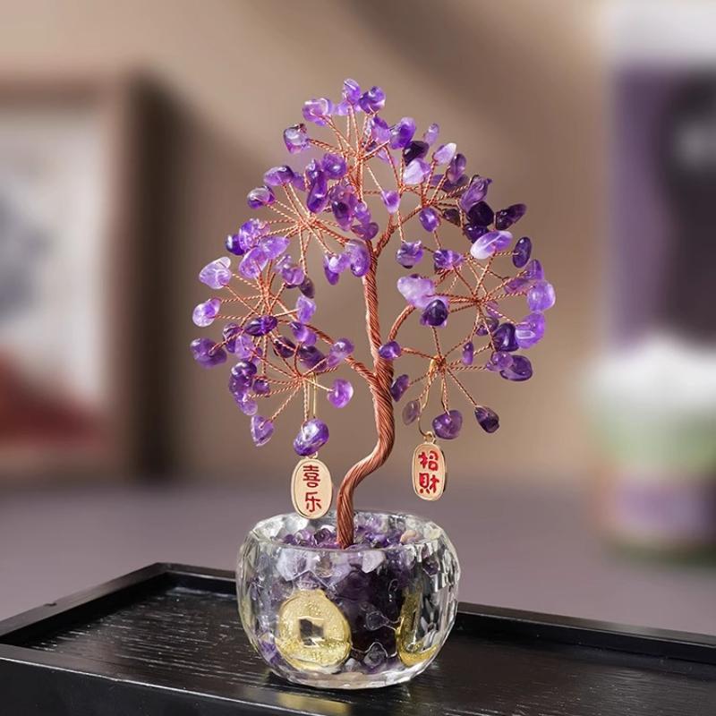 Crystal Tree Healing Crystals Tree of Life for Home Room Desk Decor,Chakra Stones Reiki Gemstones Trees for Positive Energy Good Luck Spiritual Gifts