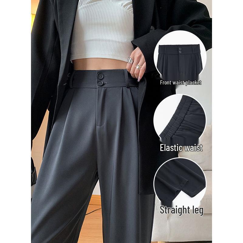 

Women s 2025 Summer Drapey Wide-Leg Suit Pants - Trendy, High-End Straight-Leg Design Medium