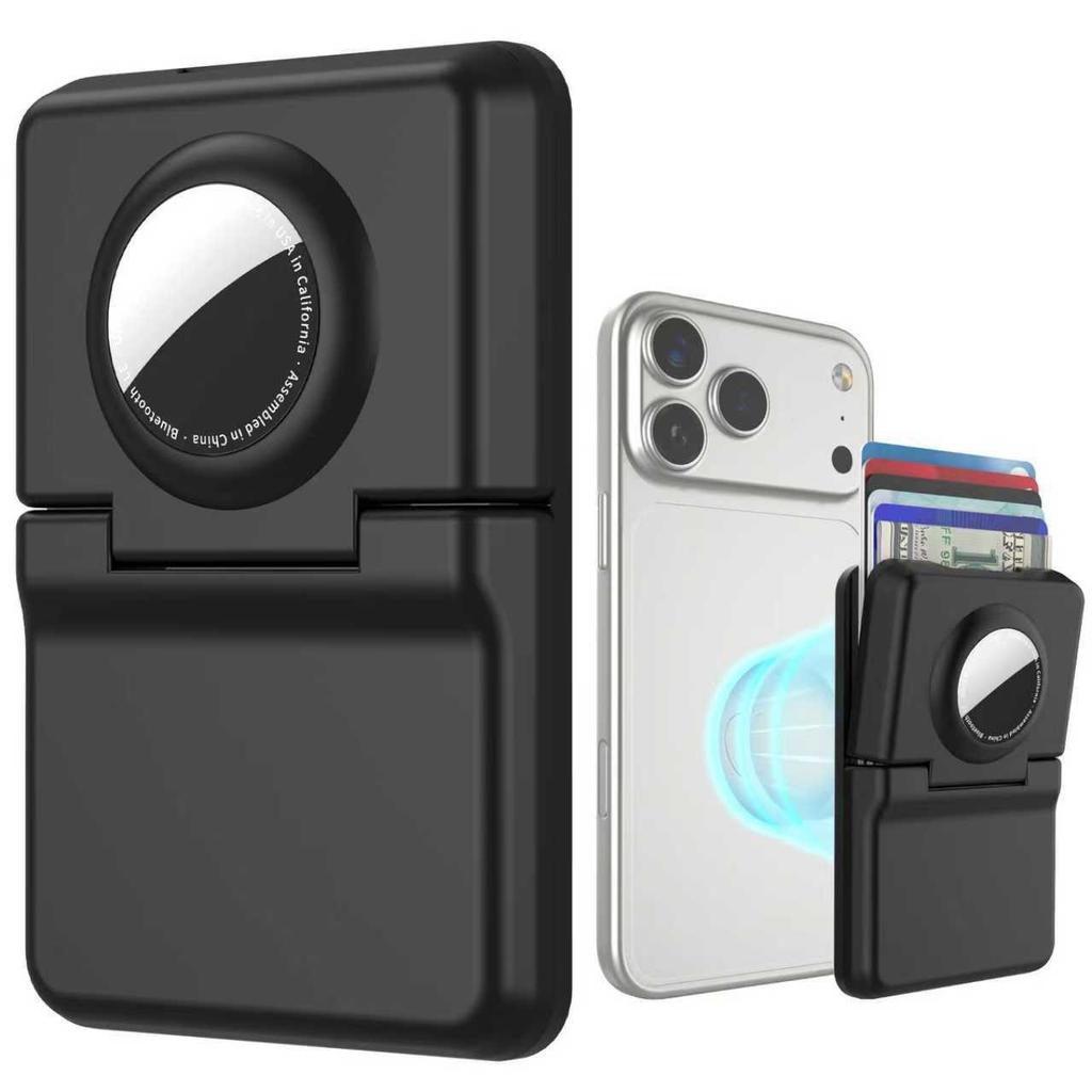 CP62 For AirTag Magnetic Wallet Case Card Holder Anti-lost Tracker PC Protective Cover