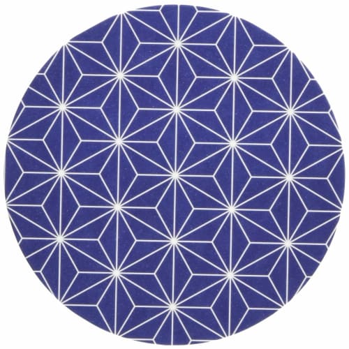 Suntory Marketing Japanese Pattern Coasters, Round, Hemp Leaf (Blue), 100 Pieces, 117-177