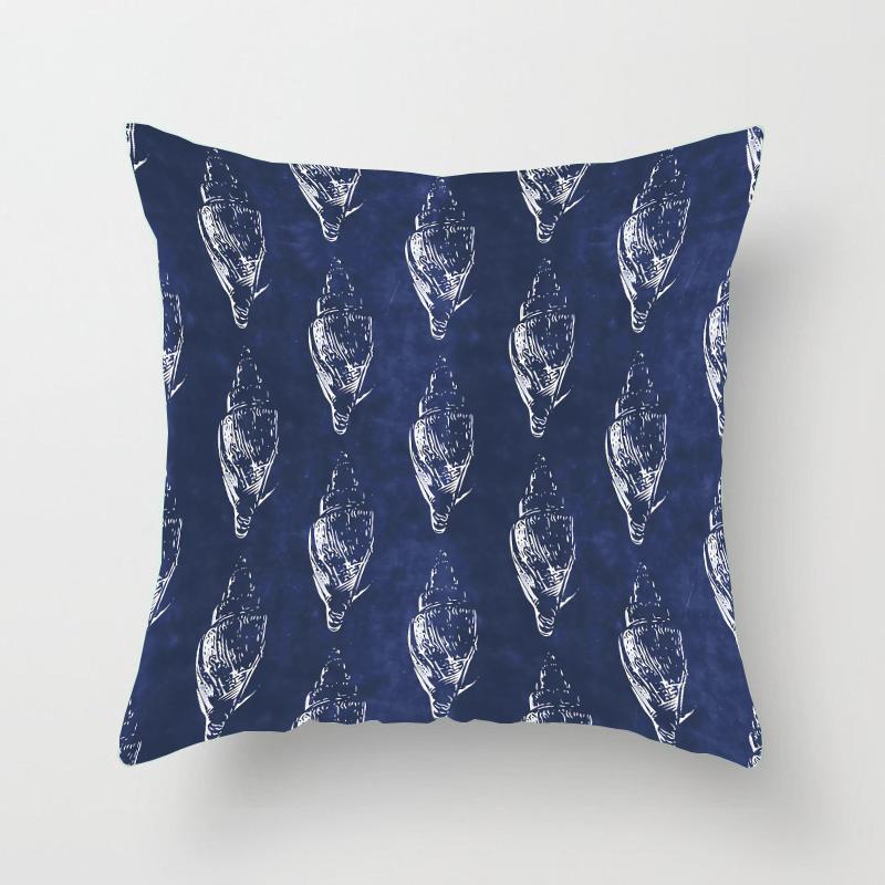 Blauer Kissenbezug aus Polyester mit geometrischem Aufdruck, für Zuhause, Wohnzimmer, Sofa, Bürostuhl, dekorativer Kissenbezug