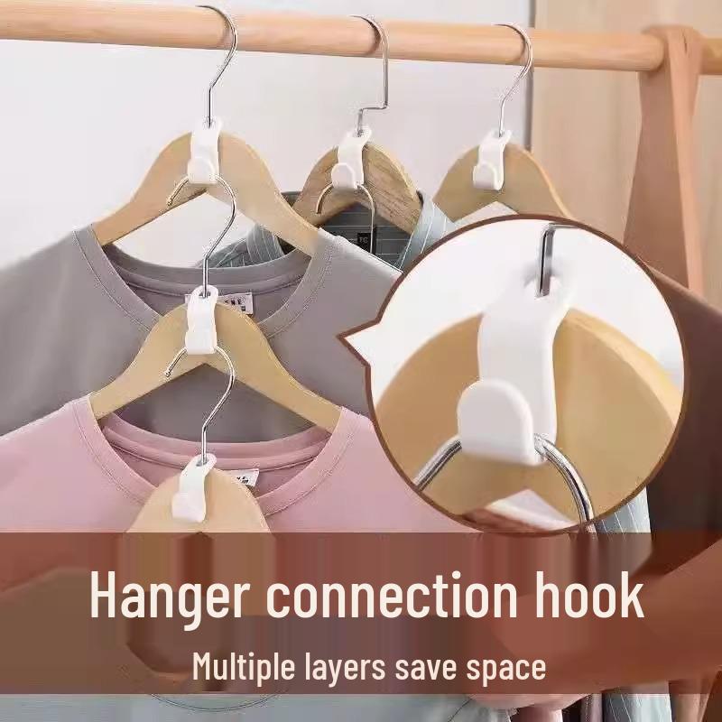 Stackable Wardrobe Organizer Hooks - Space-Saving Multifunctional Hanger Connectors