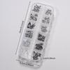 12Grid Vintage Cross Nail Art Charms Y2K Metal Style Alloy Cross Skeleton Angel Nail Decorations Accessories