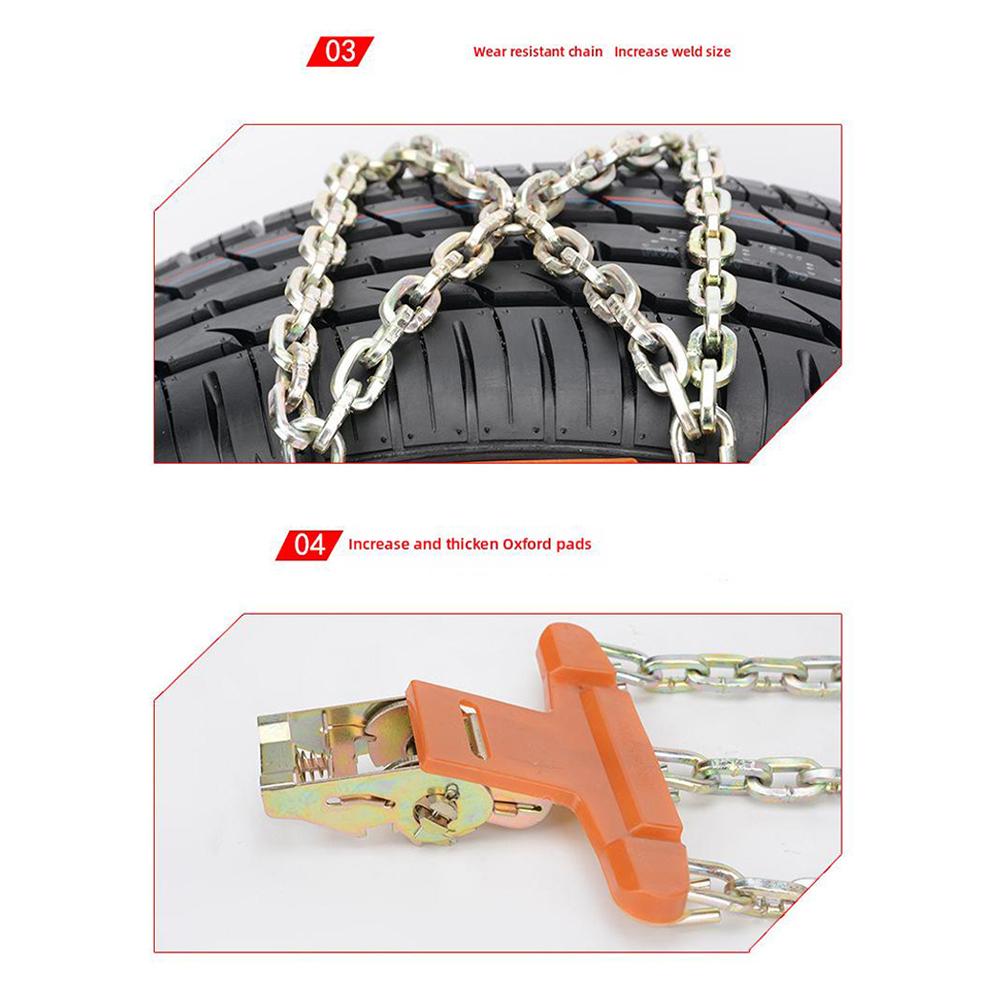 Lanț Anti-derapare Vehicul Iarnă Plus Lanț Gros din Oțel Mangan Ajustabil Lanțuri de Zăpadă Auto Universale Lanț de Urgență pentru Gheață și Noroi