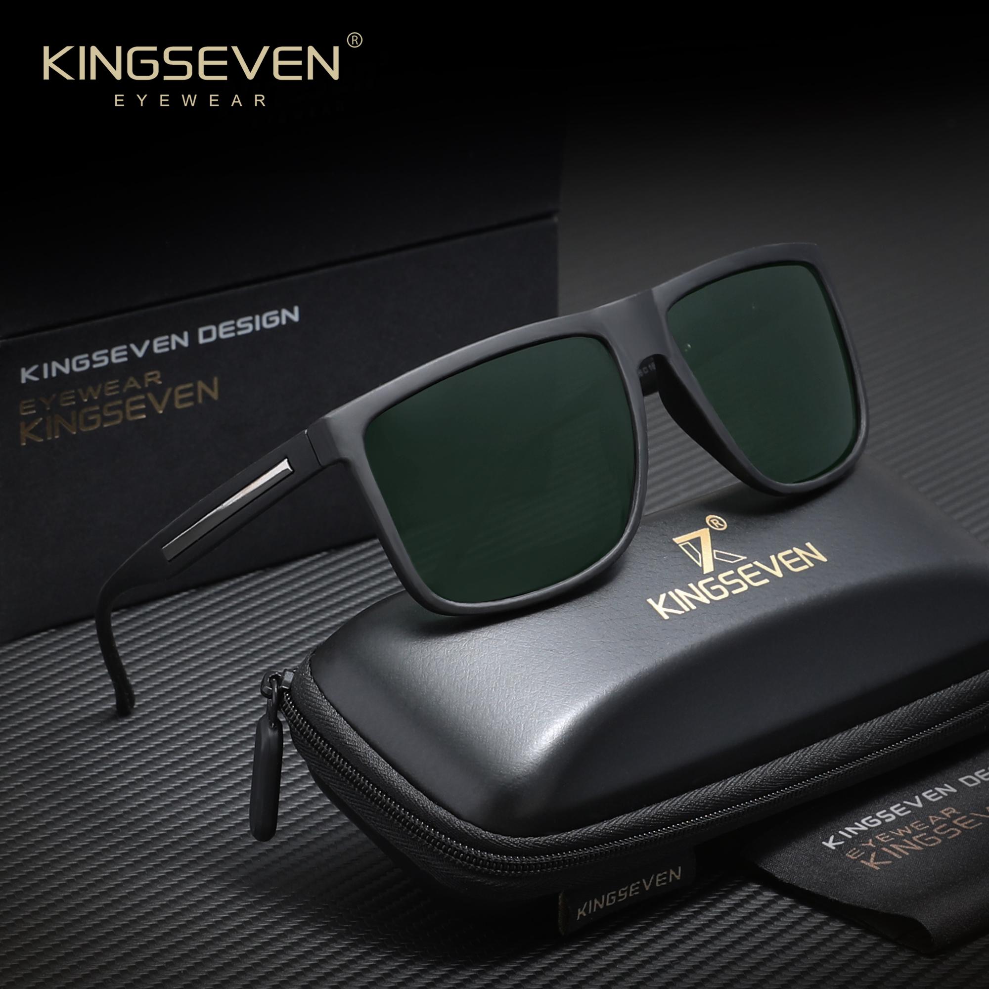 KINGSEVEN Unisex Classic Popular Sunglasses Polarized UV400 For Driving Outdoor Activities Eyewear Outdoor Sports Glasses чёрный