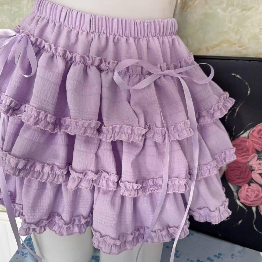 Sweet White Puffy Lace Ballet Skirt - Petite, High Waist, Elastic Waistband