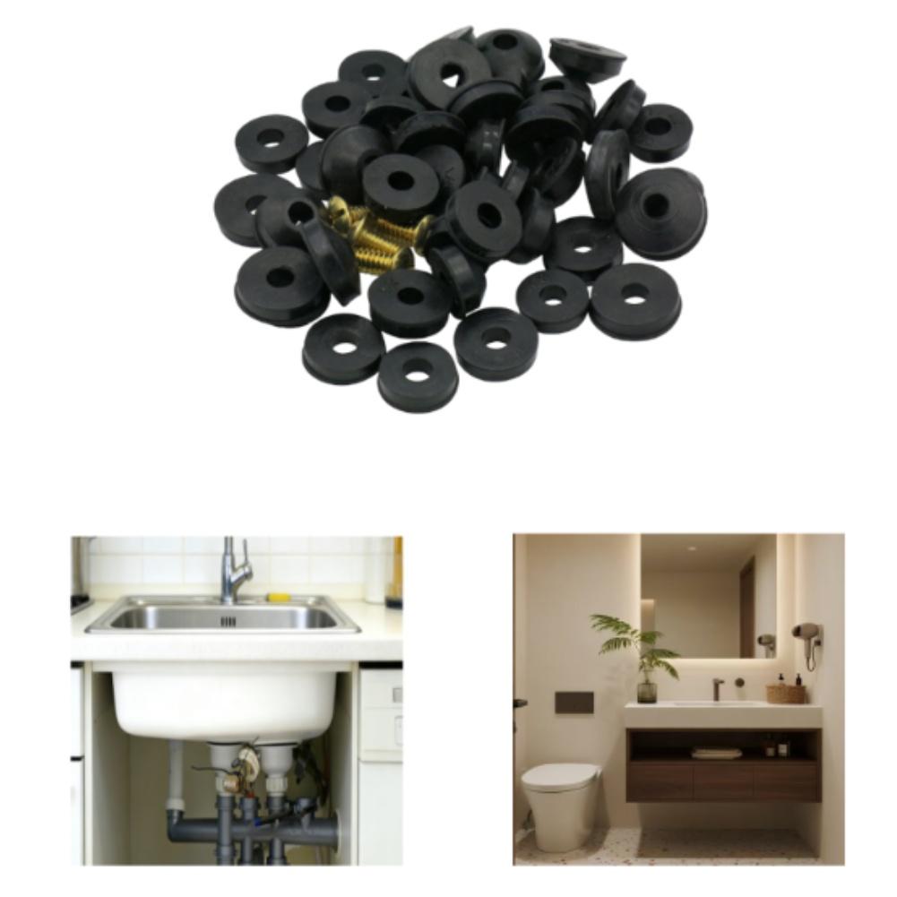 106Pcs Rubber Faucet Washers Kit Shower Head Seal Gasket Assorted Tap Washers O-ring Faucet Washers Replacement Sealing