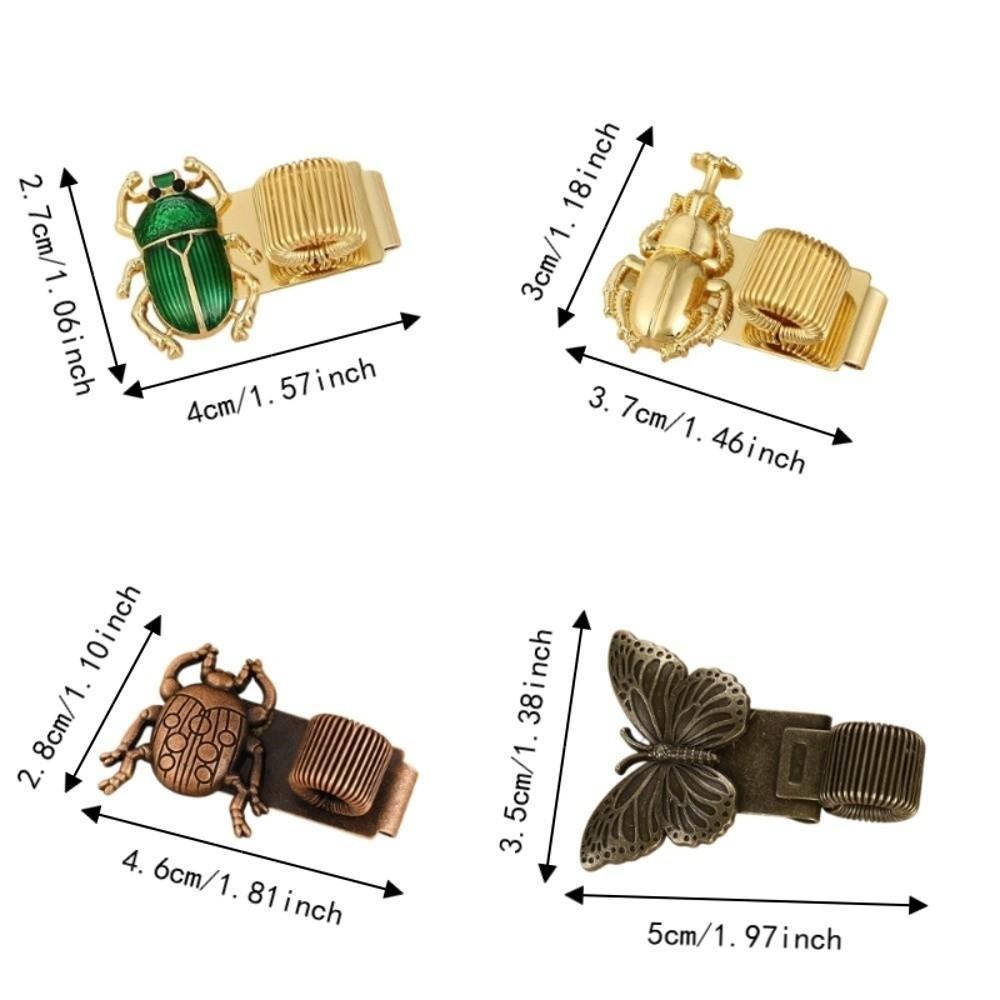 Creative Butterfly Rhinoceros Beetle Pen Clip Vintage Notebook Pen Holder Notebook Accessory