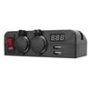 DC12 24V Cigar Lighter Socket Splitter with Digital Voltmeter Power Switch Car Power Outlet Socket USB Charger for Boat