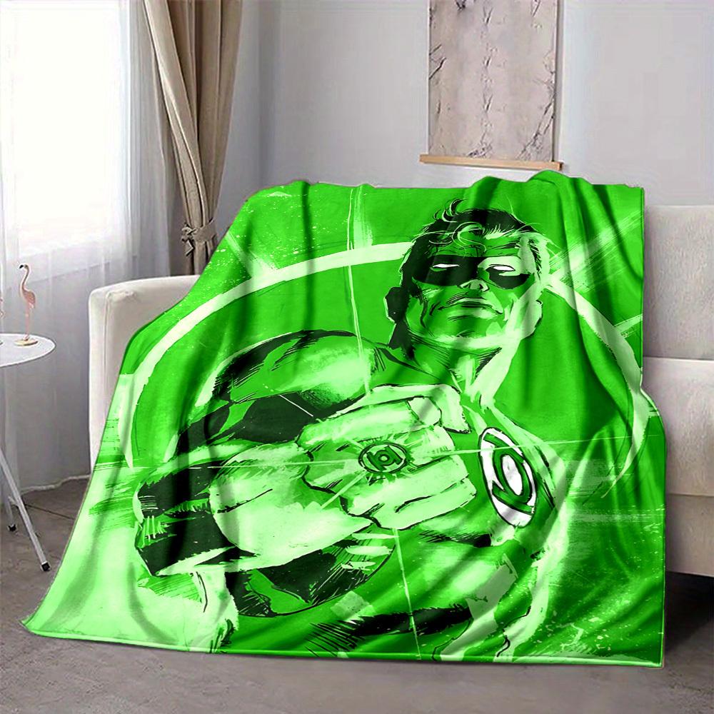 1 Stück Green Lantern Ring Flanell-Kuscheldecke Weich, Warm & Gemütlich für Sofa, Bett, Büro und Reisen Vielseitiges Ganzjahresgeschenk, Weihnachtsgeschenk