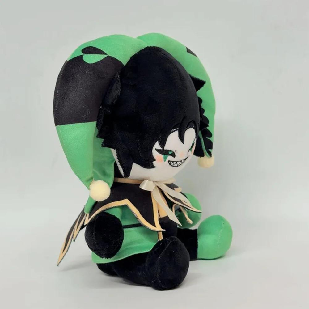 25CM Freak Circus Plush Toy Harlequin Stuffed Doll Green Black Jester Soft Anime Character Kids Birthday Gift Decoration