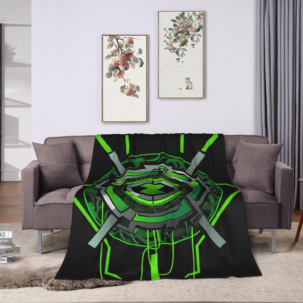 Ben 10 Omnitrix Unleashed Flannel Blankets  Warm Soft Bedding Throws for Couch Bed Picnic Aesthetic Bedspread Sofa Bed Cover