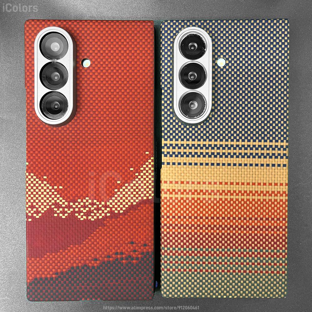 Magnetic Aramid Case For Samsung Galaxy Z Fold 7  Carbon Fiber Magsafe Case Magnetic Shell Cover Camera Lens Protection