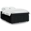 VidaXL Slatted Bed Base with Mattress Black 140x190 Cm Fabric 3285472