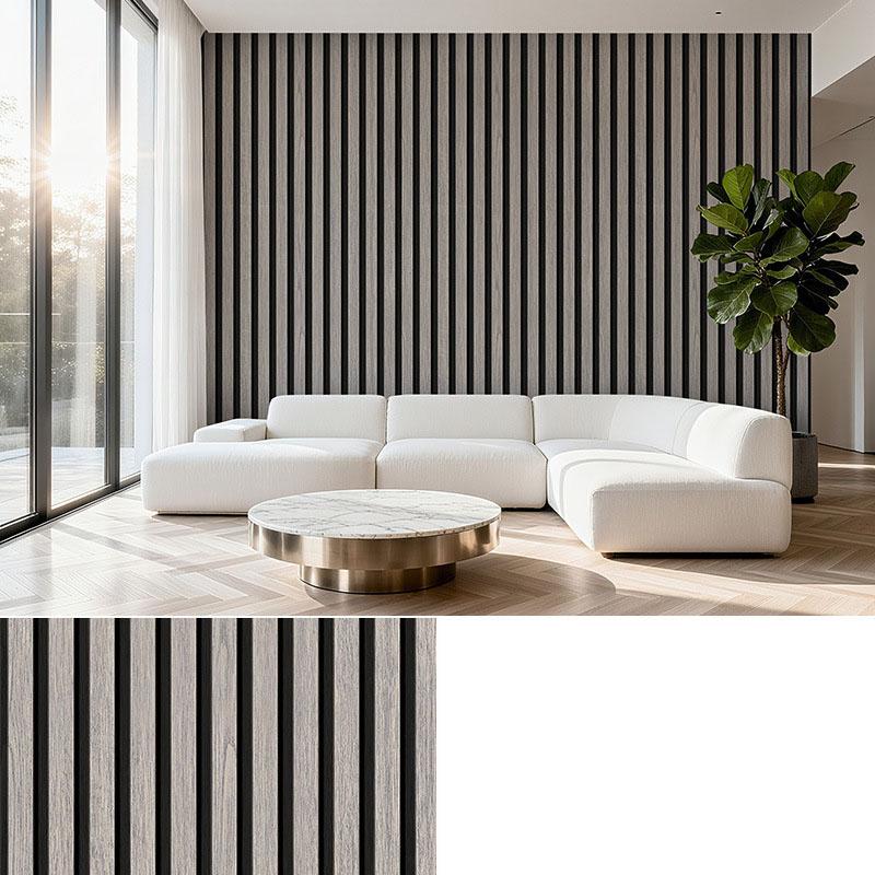 Self Adhesive Grille Wallpaper3D Fluted Wall Panel Sticker, Peel and Stick PVC Wallpaper for Living Room TV Background, Bedroom Wall Decor