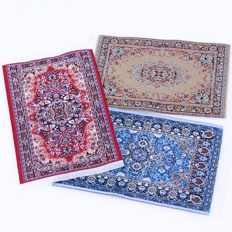 Friendly Doll House Floor Mat Turkish Style Miniature Carpet Easy To Clean Soft Fabric For Childrens Room Decoration