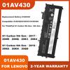 Laptop Battery For Lenovo ThinkPad X1 Carbon 5th 6th Gen X1 Carbon 2017 2018 G6 01AV494 01AV430 01AV431 01AV429 SB10K97586
