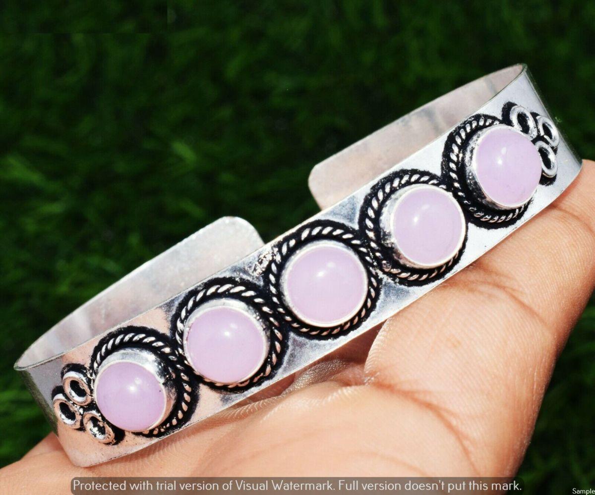 

Браслет из розового кварца 925 пробы с серебряным покрытием Браслет-манжета Bc-01163