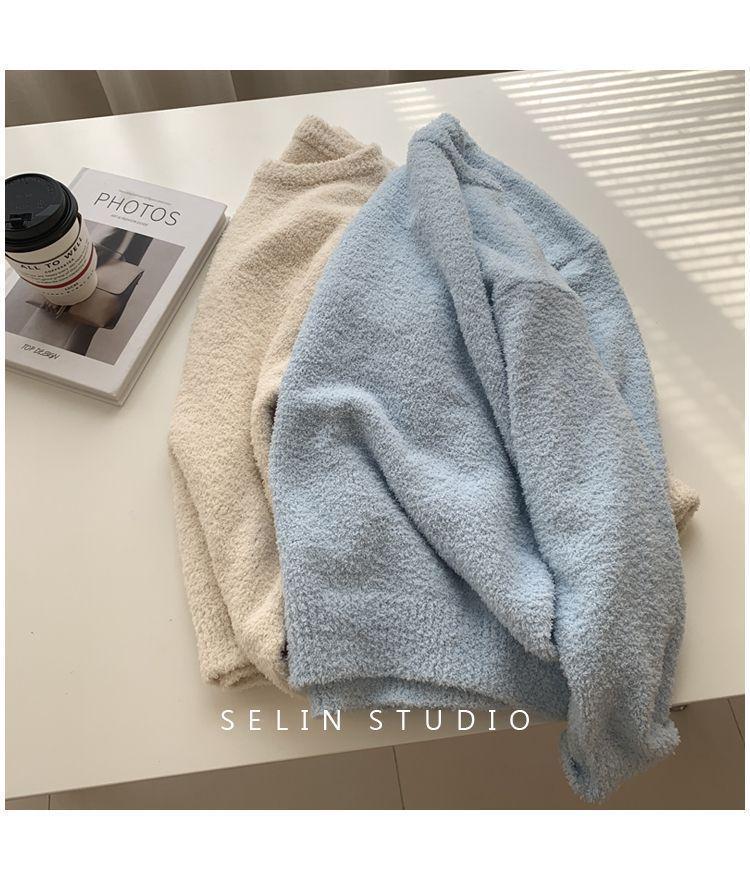 2025 Winter Women’s Chic Korean-Style Round Neck Knitted Pullover Sweater