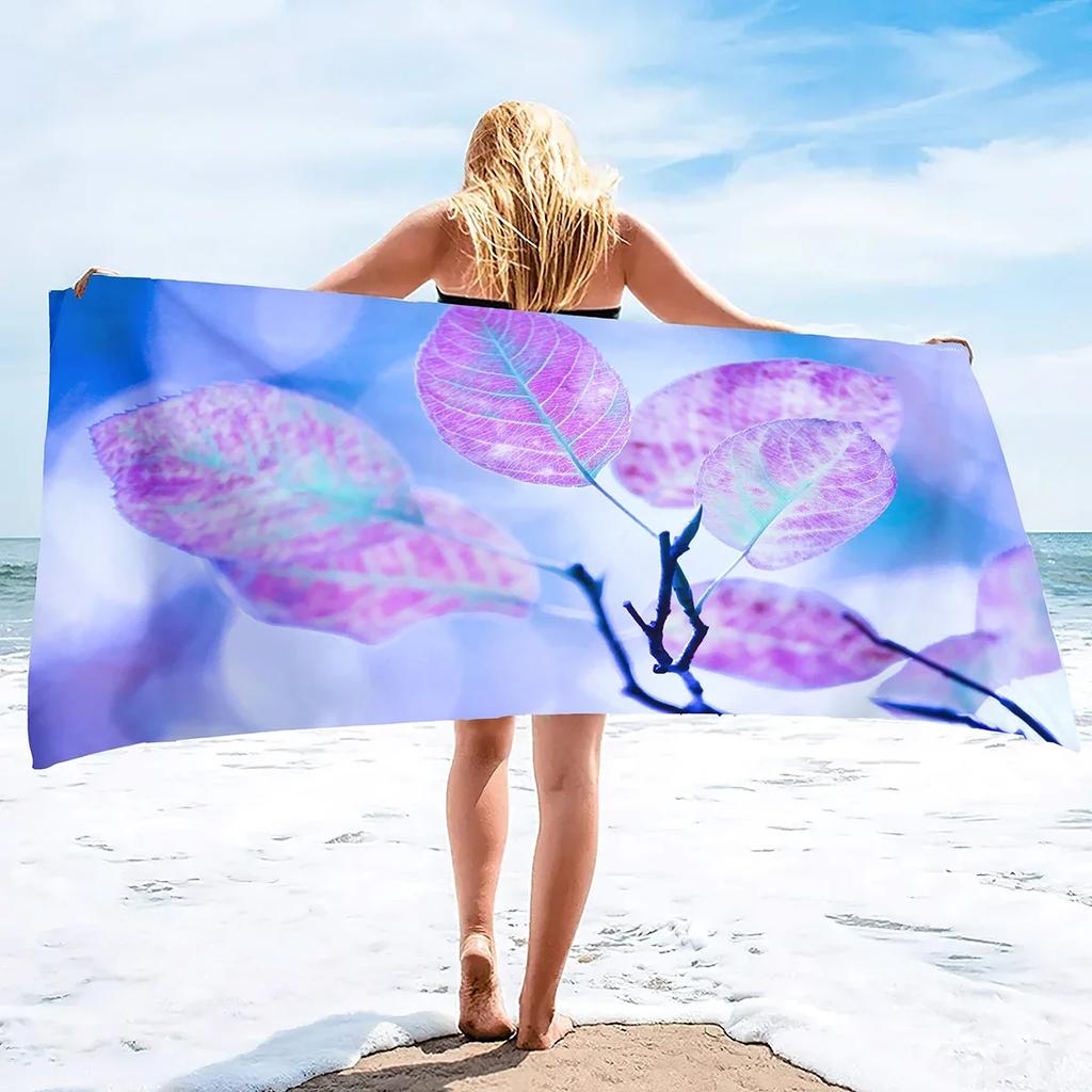 Oversized Beach Towel Microfiber Towels Sand Free Maple Leaves Quick Dry Super Absorbent Sandless Camp Pool Blanket Sandproof