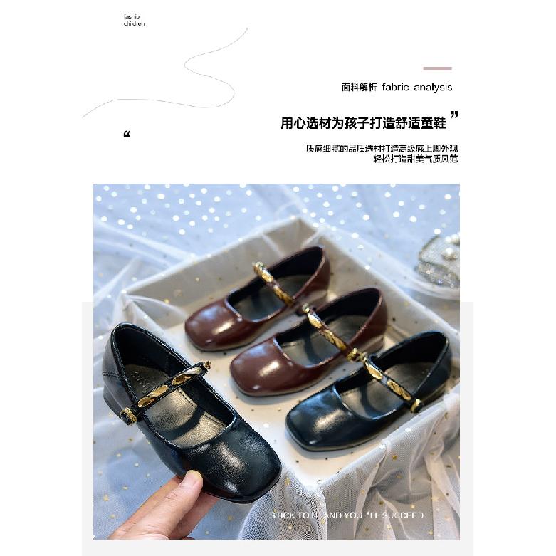 Dziecięce buty księżniczki na wysokim obcasie2026Nowe skórzane buty dziecięce na wiosnę i jesień dla małych dziewczynek, modne buty wizytowe Mary Jane