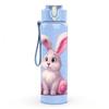 1PC Cute Easter Bunny Animal Pattern 750ml Color Plastic Sports Water Bottle Leakproof Flip Straw Lid Suitable for Sports Office Home Use